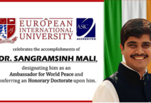 European International Event in Bangkok to Honor Global Peace Advocate Dr Sangramsinh Mali and Bollywood Royalty Shah Rukh Khan